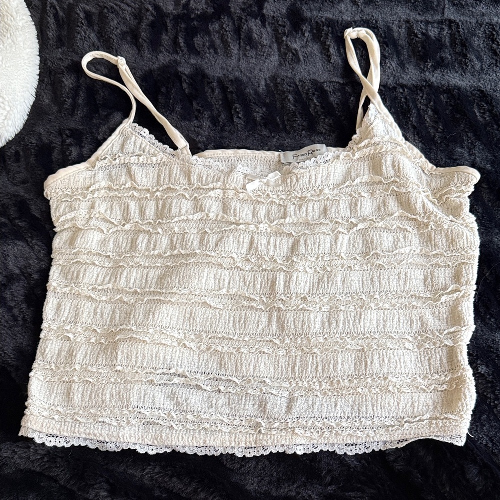 Chic Cream Lace Camisole Top